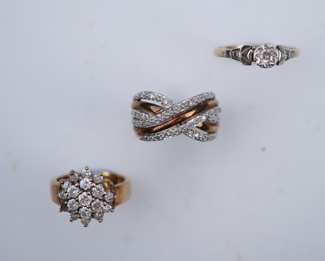 Three diamond rings